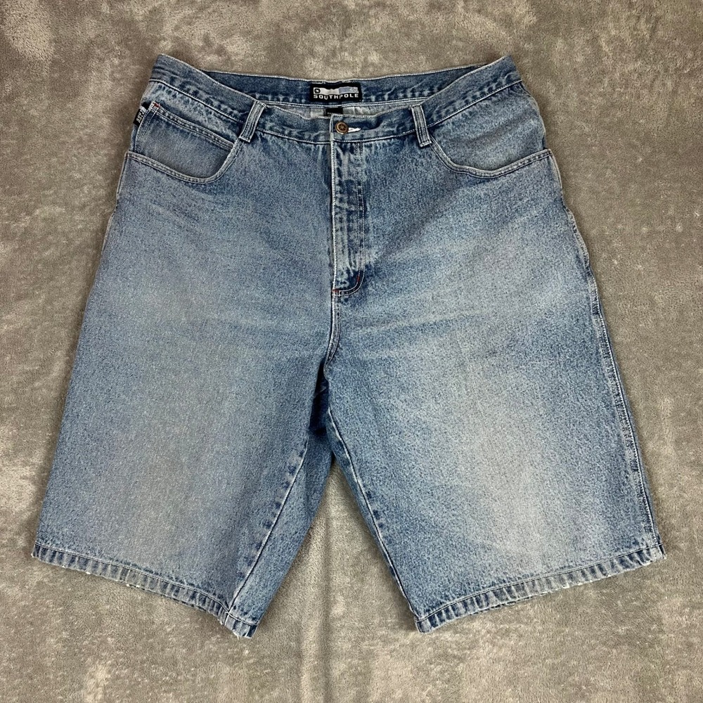 Vintage Y2K Southpole Denim Shorts Mens 40 Baggy Faded Grunge Streetwear